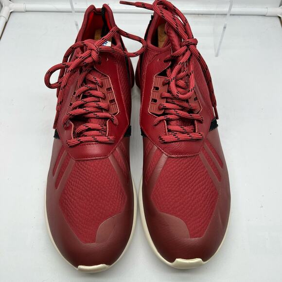 Adidas Shoes Mens 13 Tubular Running Trainers Red Maroon Black B35642 - Picture 3 of 8
